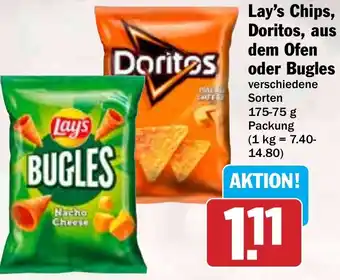 HIT Lay's Chips, Doritos, aus dem Ofen oder Bugles Angebot