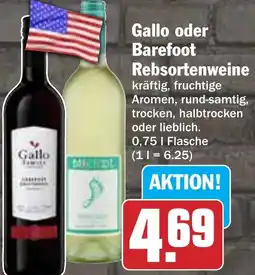 HIT Gallo oder Barefoot Rebsortenweine Angebot