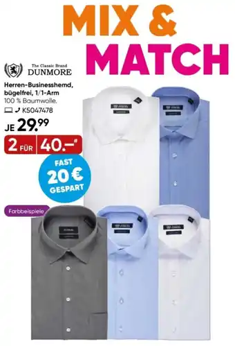 Galeria DUNMORE Herren-Businesshemd, bügelfrei, 1/1-Arm Angebot