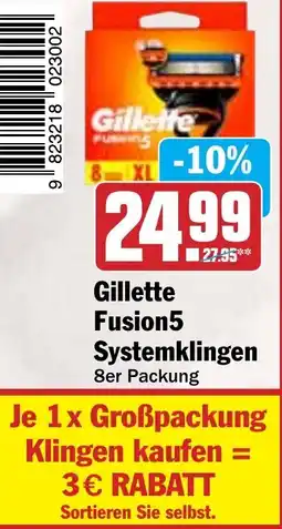HIT Gillette Fusion5 Systemklingen Angebot