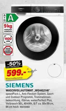 Höffner Siemens waschvollautomat wg44g2140 Angebot