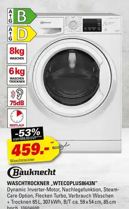 Höffner Bauknecht waschtrockner „wtecoplus8643n“ Angebot