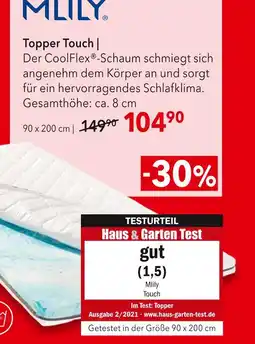 Matratzen Concord Mlily topper touch Angebot