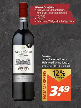 Marktkauf Frankreich: Les Arömes De France Wein Angebot