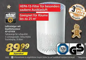 Marktkauf Star Luftreiniger Mit Qualitätssensor Ap-4711ek Angebot