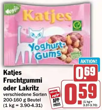 HIT Katjes Fruchtgummi oder Lakritz Angebot