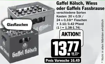 HIT Gaffel Kölsch, Wiess oder Gaffels Fassbrause Angebot