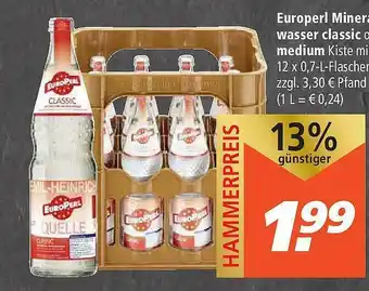 Marktkauf Europerl Mineralwasser Classic Oder Medium Angebot