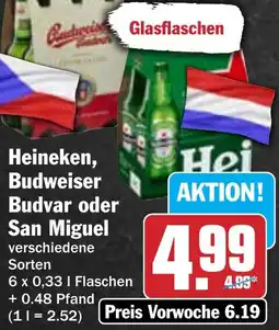 HIT Heineken, Budweiser Budvar oder San Miguel Angebot