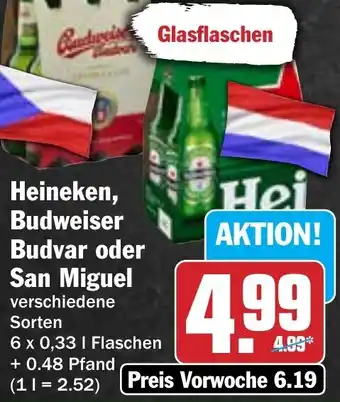 HIT Heineken, Budweiser Budvar oder San Miguel Angebot
