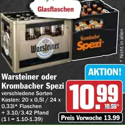 HIT Warsteiner oder Krombacher Spezi Angebot