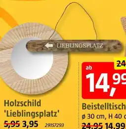 Bauhaus Holzschild 'Lieblingsplatz' Angebot