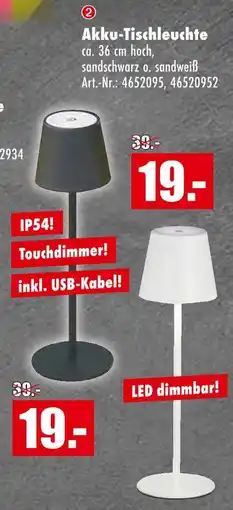 Möbel Mahler Akku-tischleuchte sandweiß Angebot