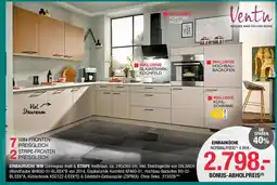 Hofmeister Ventu einbauküche win cremegrau matt & stripe hellbraun Angebot