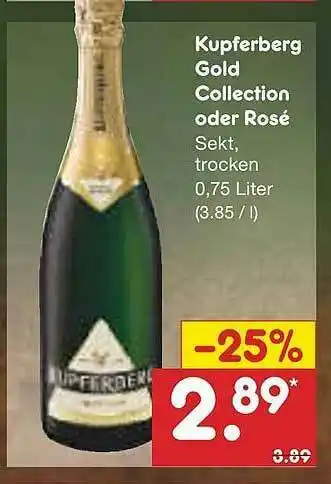 Netto Marken-Discount Kupferberg Gold Collection Oder Rosé Angebot