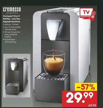 Netto Marken-Discount Compact One Ii Kaffee- Und Tee-kapselmaschine Cremesso Angebot