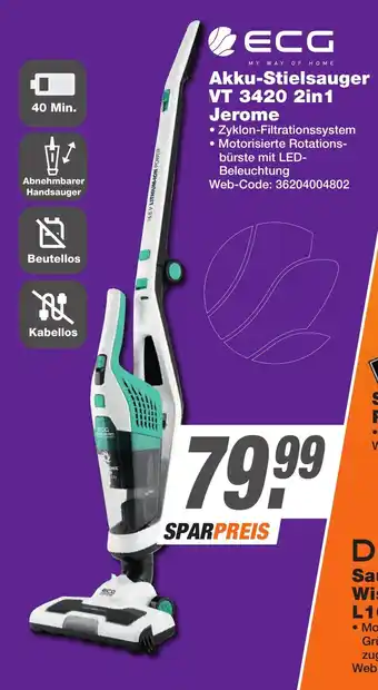 K+B Expert ECG Akku-Stielsauger VT 3420 2in1 Jerome Angebot