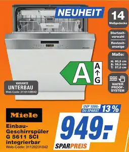 K+B Expert Miele Einbau- Geschirrspüler G 5611 SCI integrierbar Angebot