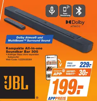K+B Expert JBL Kompakte All-in-one Soundbar Bar 300 Angebot