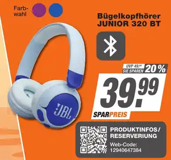 K+B Expert JBL Bügelkopfhörer JUNIOR 320 BT Angebot