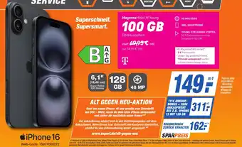 K+B Expert iPhone 16 + MagentaMobil M Young Angebot