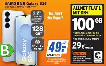 K+B Expert SAMSUNG Galaxy S25 + ALLNET FLAT L MIT GB+ 100GB Angebot