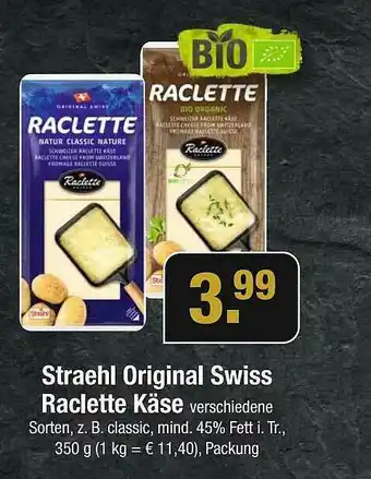 Edeka Straehl Original Swiss Raclette Käse Angebot