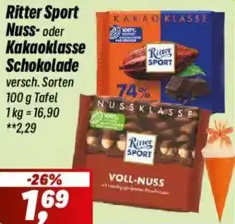 Simmel Ritter Sport Nuss- oder Kakaoklasse Schokolade Angebot