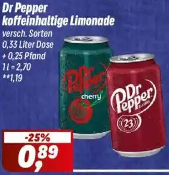 Simmel Dr Pepper koffeinhaltige Limonade Angebot