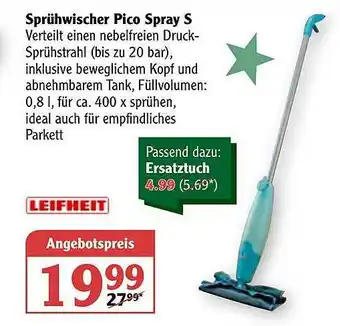 Globus Leifheit Sprühwischer Pico Spray S Angebot