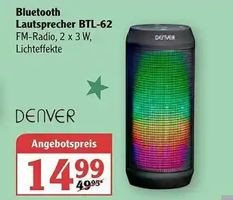 Globus Bluetooth Lautsprecher Btl-62 Denver Angebot