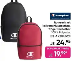 Galeria Champion Rucksack mit Reißverschlusstaschen, Träger verstellbar Angebot