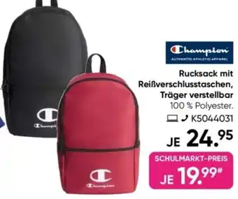 Galeria Champion Rucksack mit Reißverschlusstaschen, Träger verstellbar Angebot