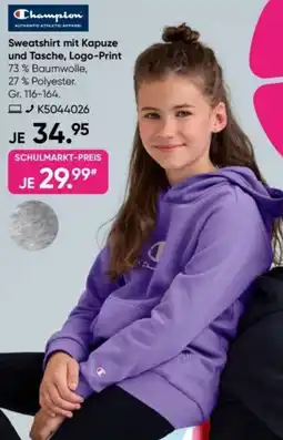 Galeria Champion Sweatshirt mit Kapuze und Tasche, Logo-Print Angebot