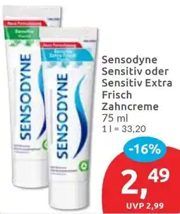 Budni Sensodyne Sensitiv oder Sensitiv Extra Frisch Zahncreme Angebot