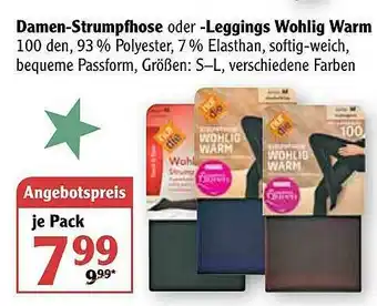 Globus Damen Strumfhose Oder Leggings Wohlig Warm Angebot