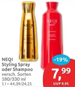 Budni NEQI Styling Spray oder Shampoo Angebot