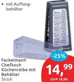 Budni Fackelmann Chefkoch Küchenreibe mit Behälter Angebot