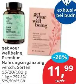 Budni get your wellbeing Premium Nahrungsergänzung Angebot