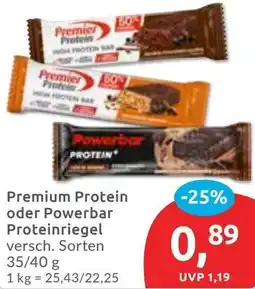 Budni Premium Protein oder Powerbar Proteinriegel Angebot