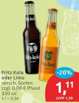 Budni Fritz Kola oder Limo Angebot