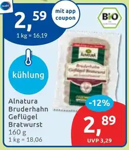 Budni Alnatura Bruderhahn Geflügel Bratwurst Angebot