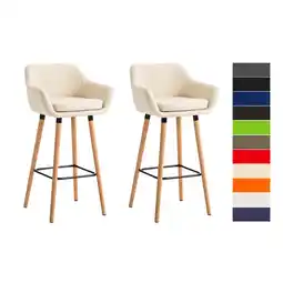 Netto Marken-Discount CLP 2er Set Barhocker Grant Mit Kunstlederbezug I 2 x Thekenhocker Mit Holzgestell Und Lehne Angebot