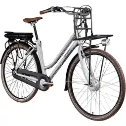 Netto Marken-Discount Tretwerk Sophia E Bike Damen 28 Zoll Elektrofahrrad 155 - 175 cm Hollandrad Tiefeinsteiger silber Angebot