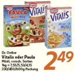 inkoop Dr. Oetker Vitalis oder Paula Angebot
