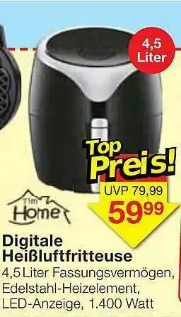 Jawoll Digitale Heißluftfritteuse Angebot