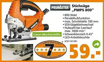 Globus Baumarkt Primaster Stichsäge „pmps 800” Angebot