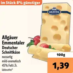 Aktiv Irma GOLDSTEIG Allgäuer Emmentaler Deutscher Schnittkäse Angebot