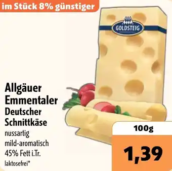 Aktiv Irma GOLDSTEIG Allgäuer Emmentaler Deutscher Schnittkäse Angebot