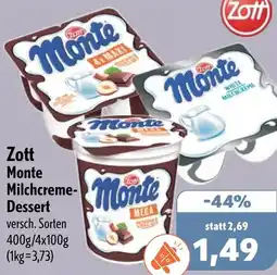 Aktiv Irma Zott Monte Milchcreme Dessert Angebot
